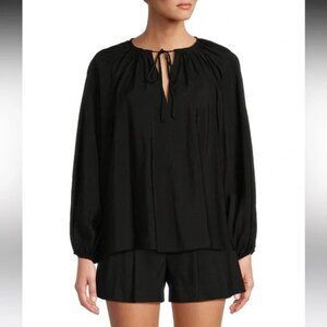 Antonio Melani Dakota Sateen Keyhole Tie-Neck Blouse